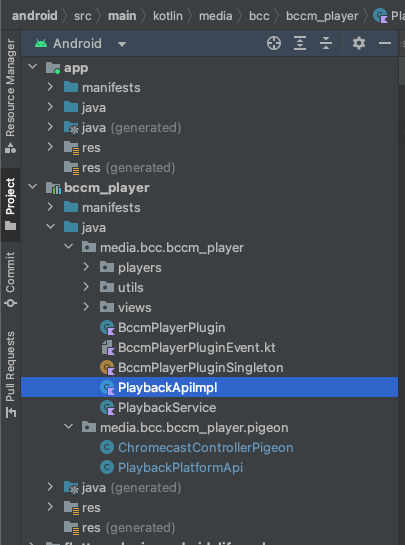 Image of the project explorer